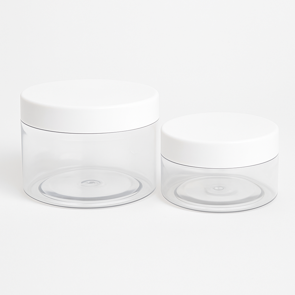 CLEAR ACRYLIC WIDE ROME JARS - SET OF 12