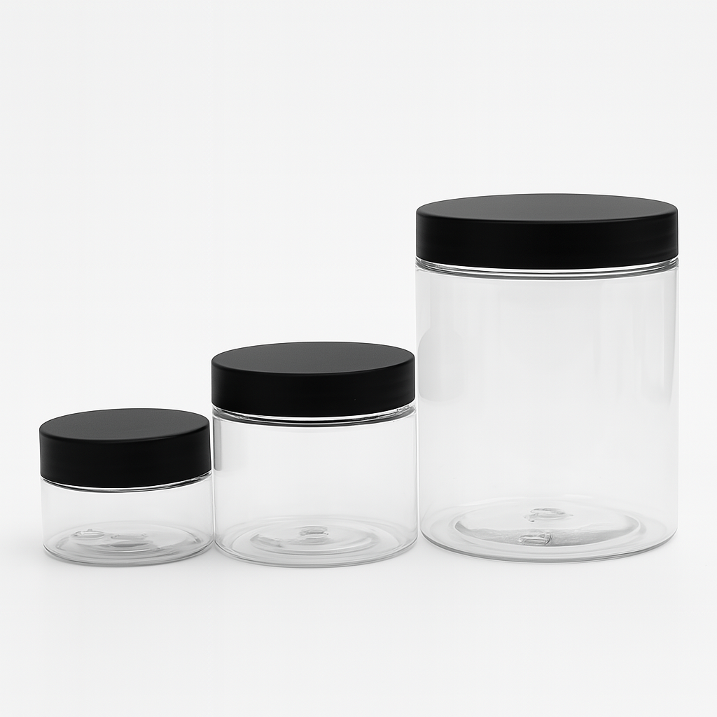 CLEAR PET JARS - SET OF 12