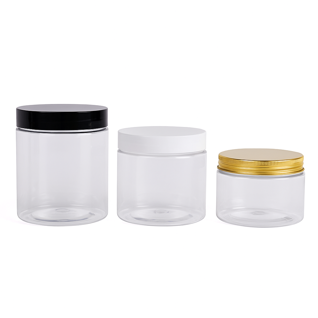 CLEAR PET JARS - SET OF 12