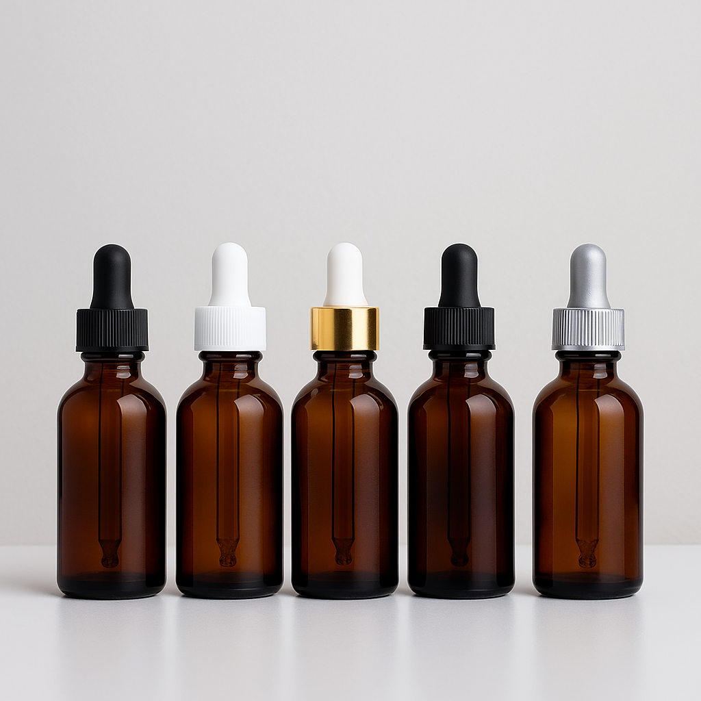 AMBER DROPPER BOTTLES - SET OF 12