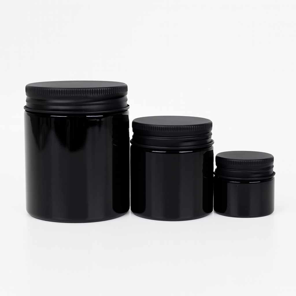 BLACK PET LUX JARS - SET OF 12