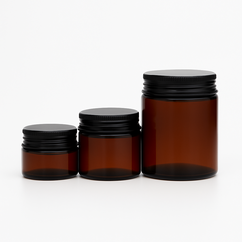 AMBER PET LUX JARS - SET OF 12