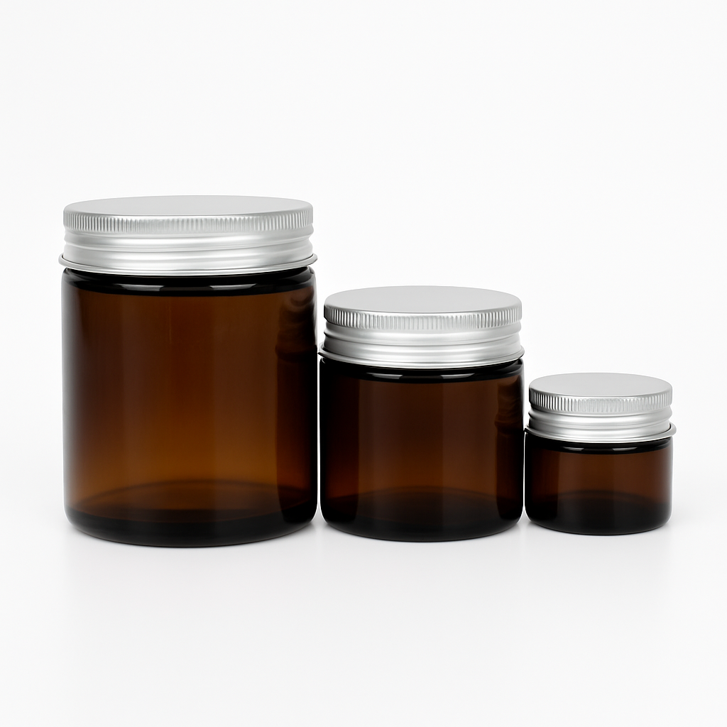AMBER PET LUX JARS - SET OF 12