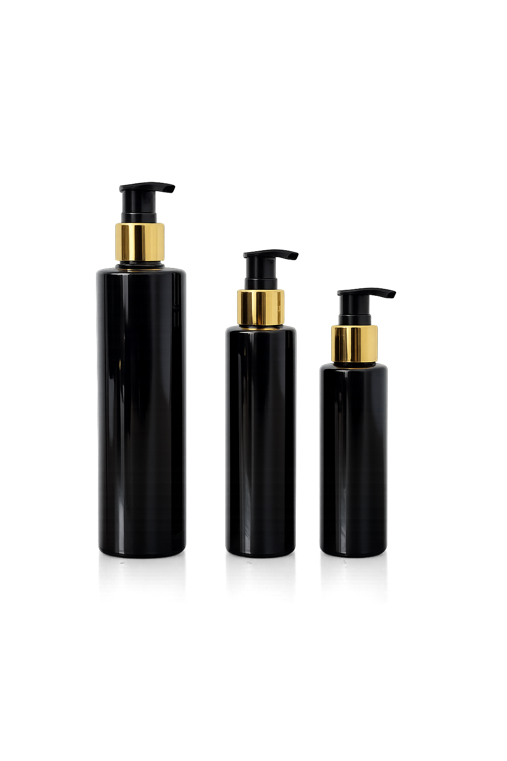 BLACK PET BOTTLES - SET OF 12