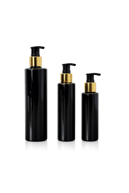 BLACK PET BOTTLES - SET OF 12