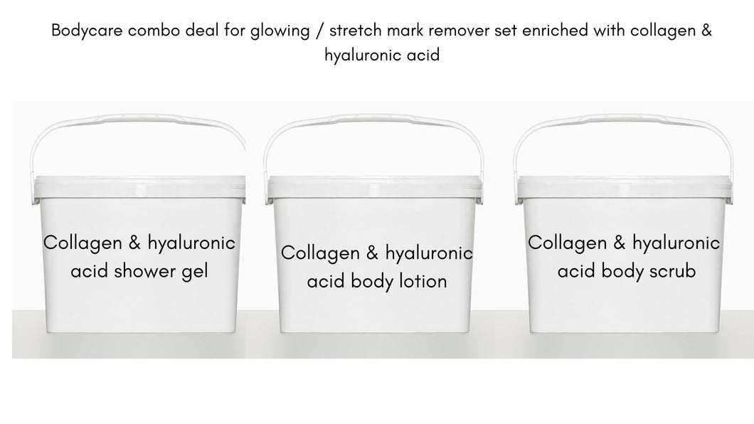 Collagen and hyaluronic acid bulk products for glowing skin and stretch marks