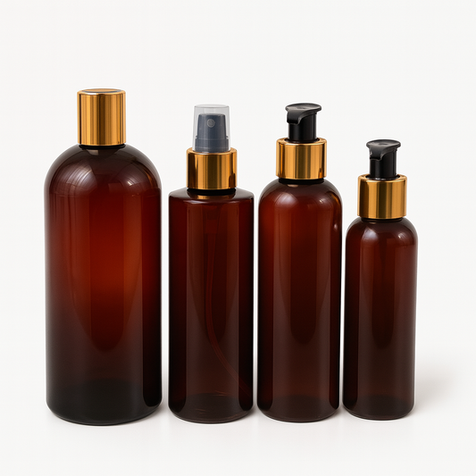 AMBER PET BOTTLES - SET OF 12