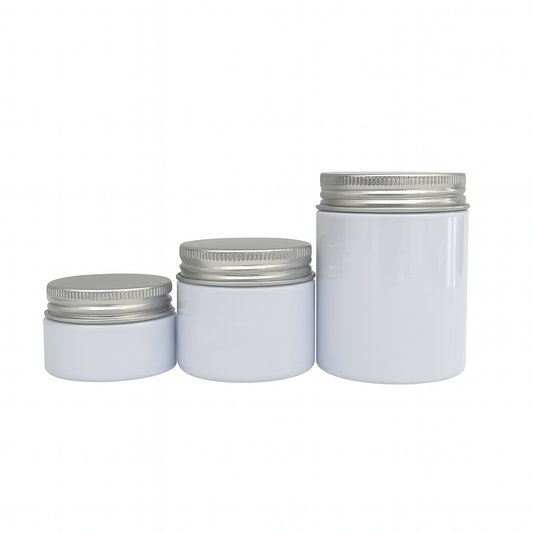 WHITE PET LUX JARS - SET OF 12