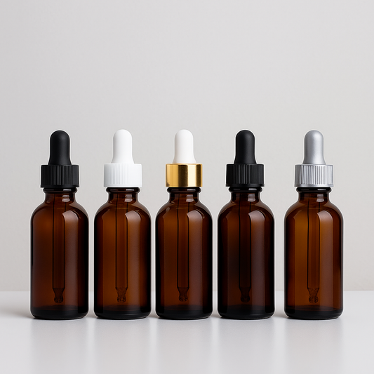 AMBER DROPPER BOTTLES - SET OF 12