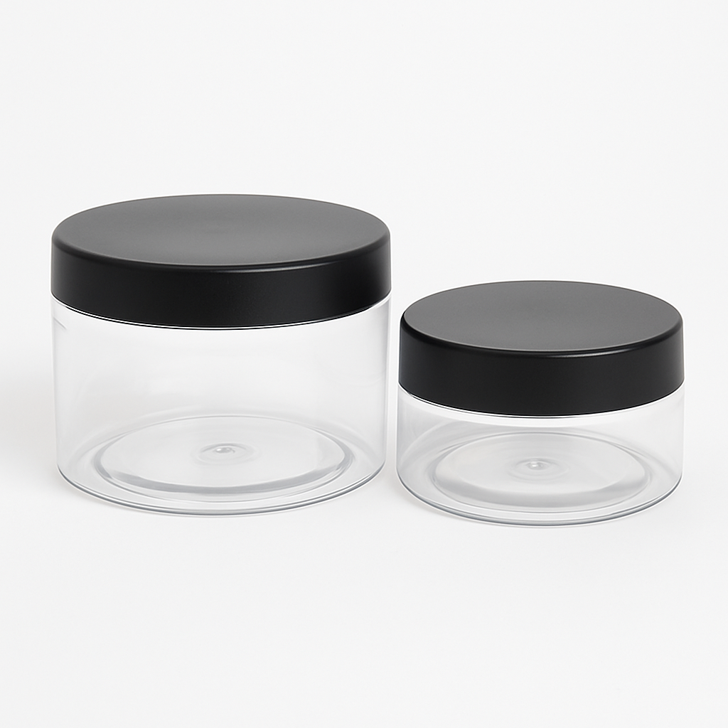CLEAR ACRYLIC WIDE ROME JARS - SET OF 12