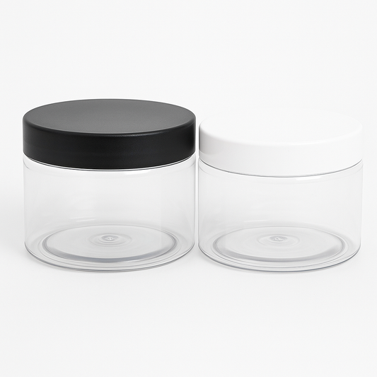 CLEAR ACRYLIC WIDE ROME JARS - SET OF 12